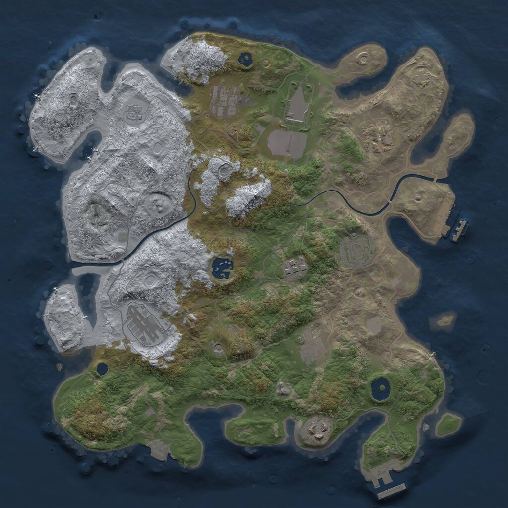 Rust Map: Procedural Map, Size: 3500, Seed: 6412300, 15 Monuments
