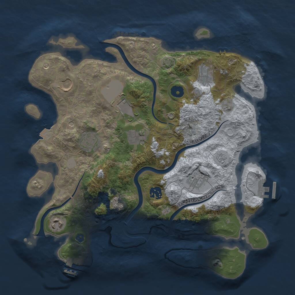 Rust Map: Procedural Map, Size: 3500, Seed: 1642841, 15 Monuments