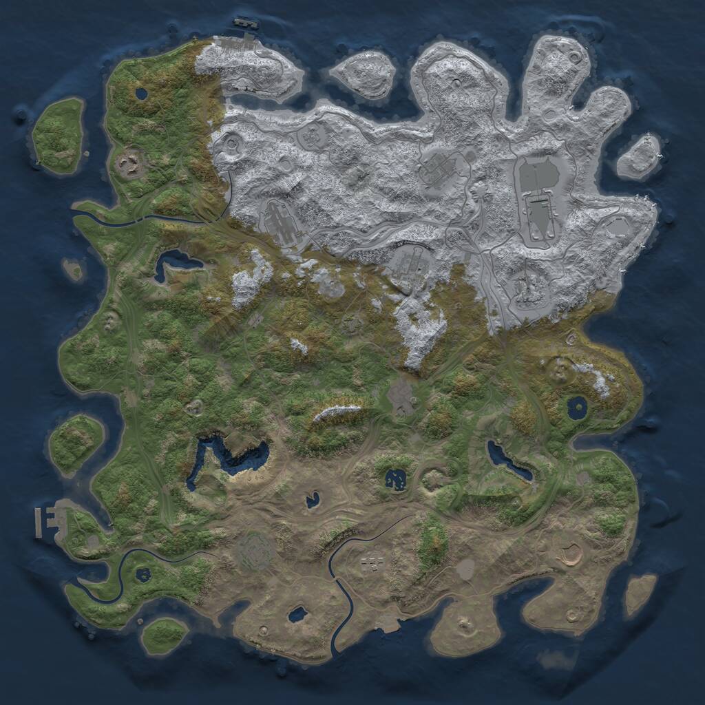 Rust Map: Procedural Map, Size: 4750, Seed: 13825, 17 Monuments