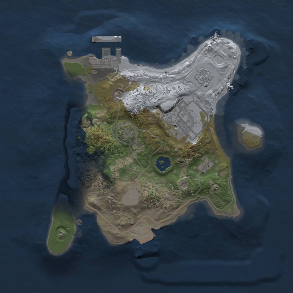 Rust Map: Procedural Map, Size: 2000, Seed: 145729380, 6 Monuments