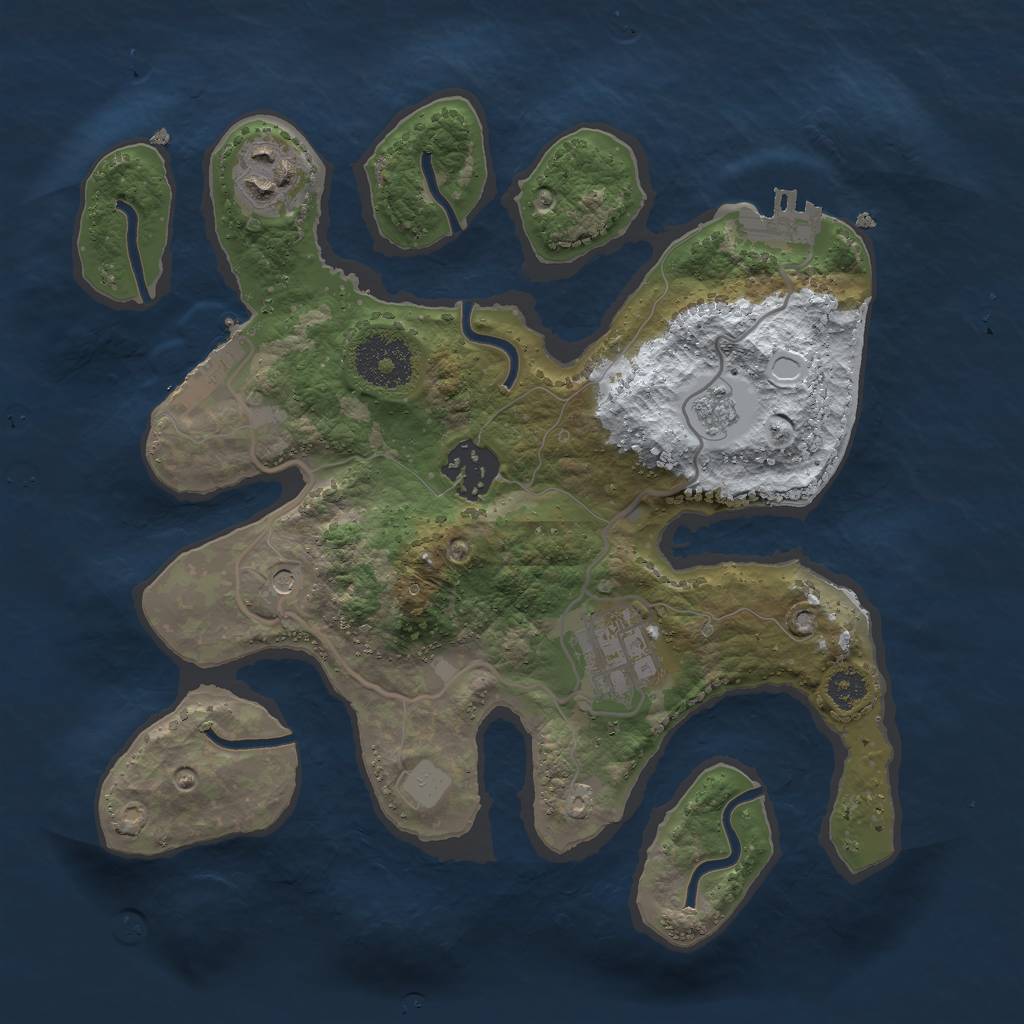Rust Map: Procedural Map, Size: 2750, Seed: 12499, 12 Monuments