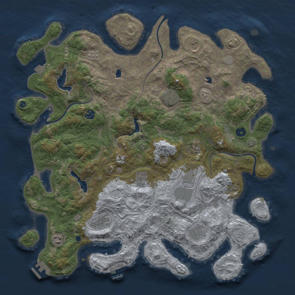 Rust Map: Procedural Map, Size: 4500, Seed: 3551635, 16 Monuments