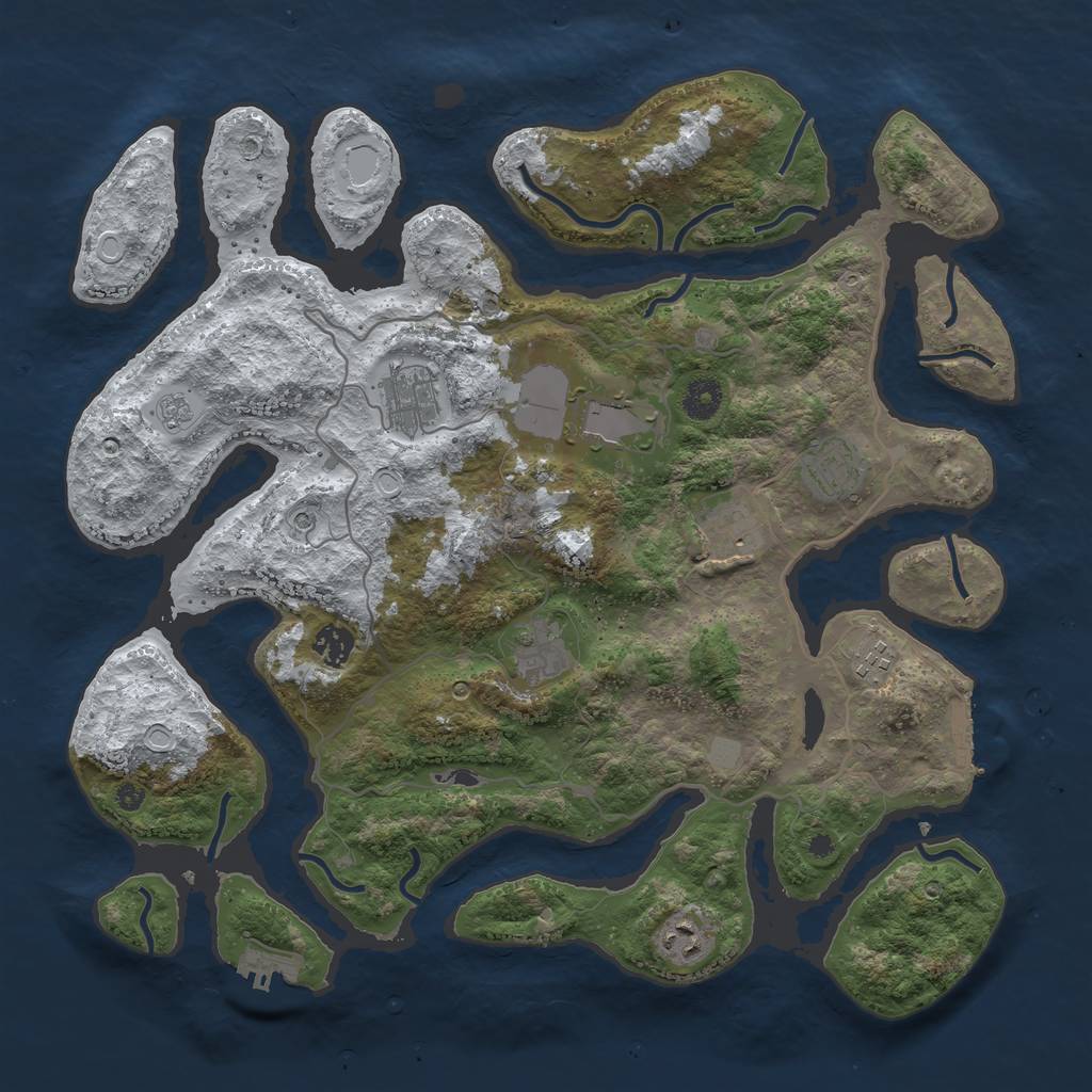 Rust Map: Procedural Map, Size: 4000, Seed: 928146, 17 Monuments