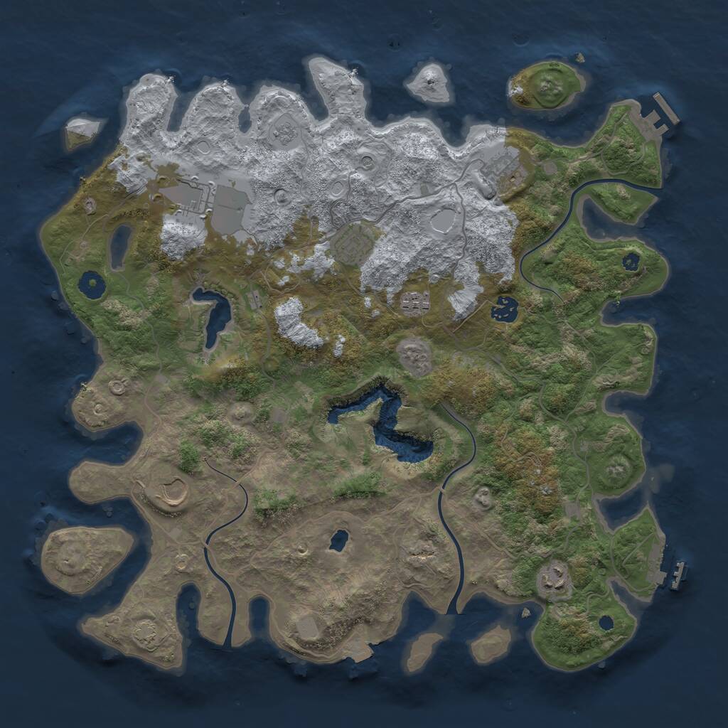 Rust Map: Procedural Map, Size: 4050, Seed: 601365259, 13 Monuments