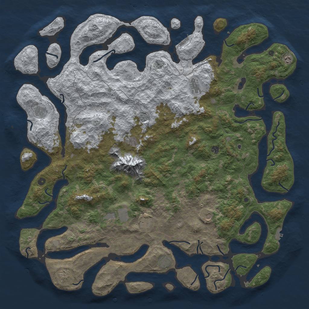 Rust Map: Procedural Map, Size: 6000, Seed: 634975612, 20 Monuments