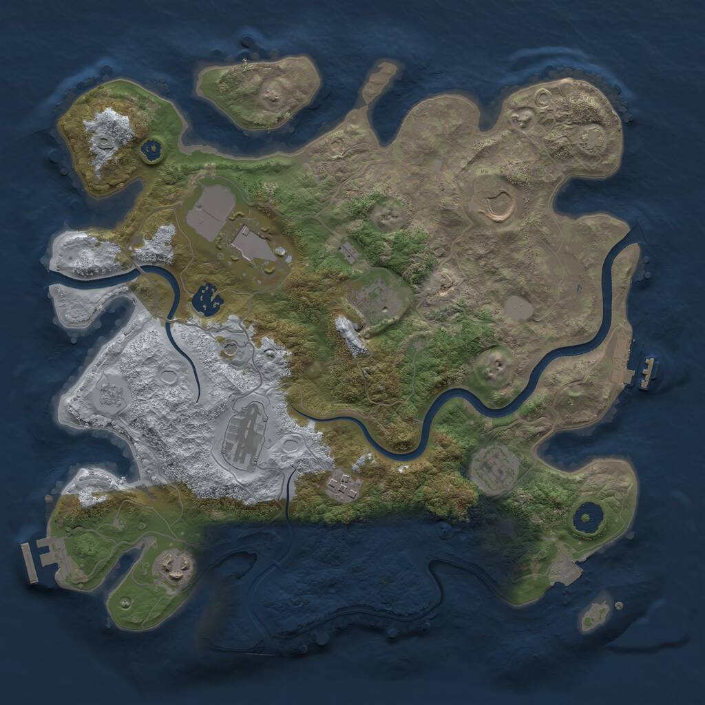 Rust Map: Procedural Map, Size: 3500, Seed: 1902278, 14 Monuments