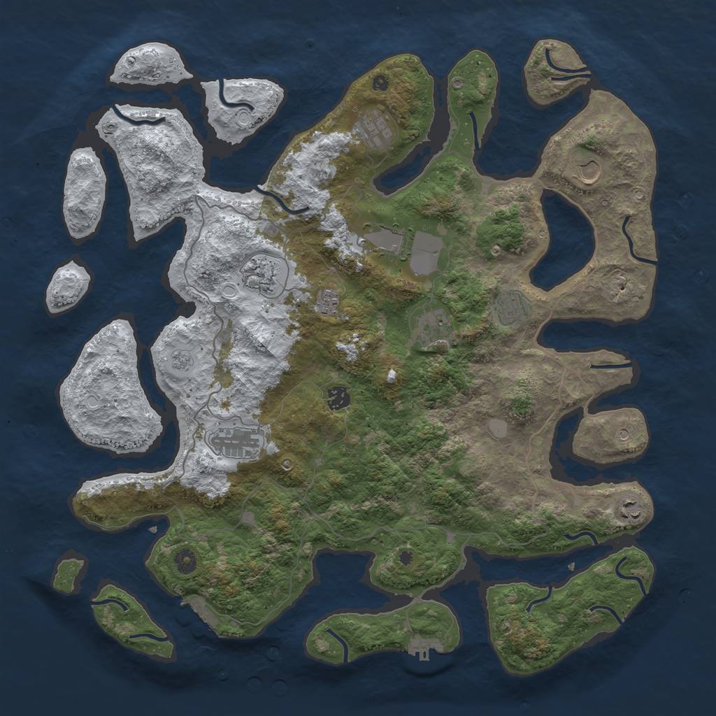 Rust Map: Procedural Map, Size: 4500, Seed: 2051958904, 19 Monuments