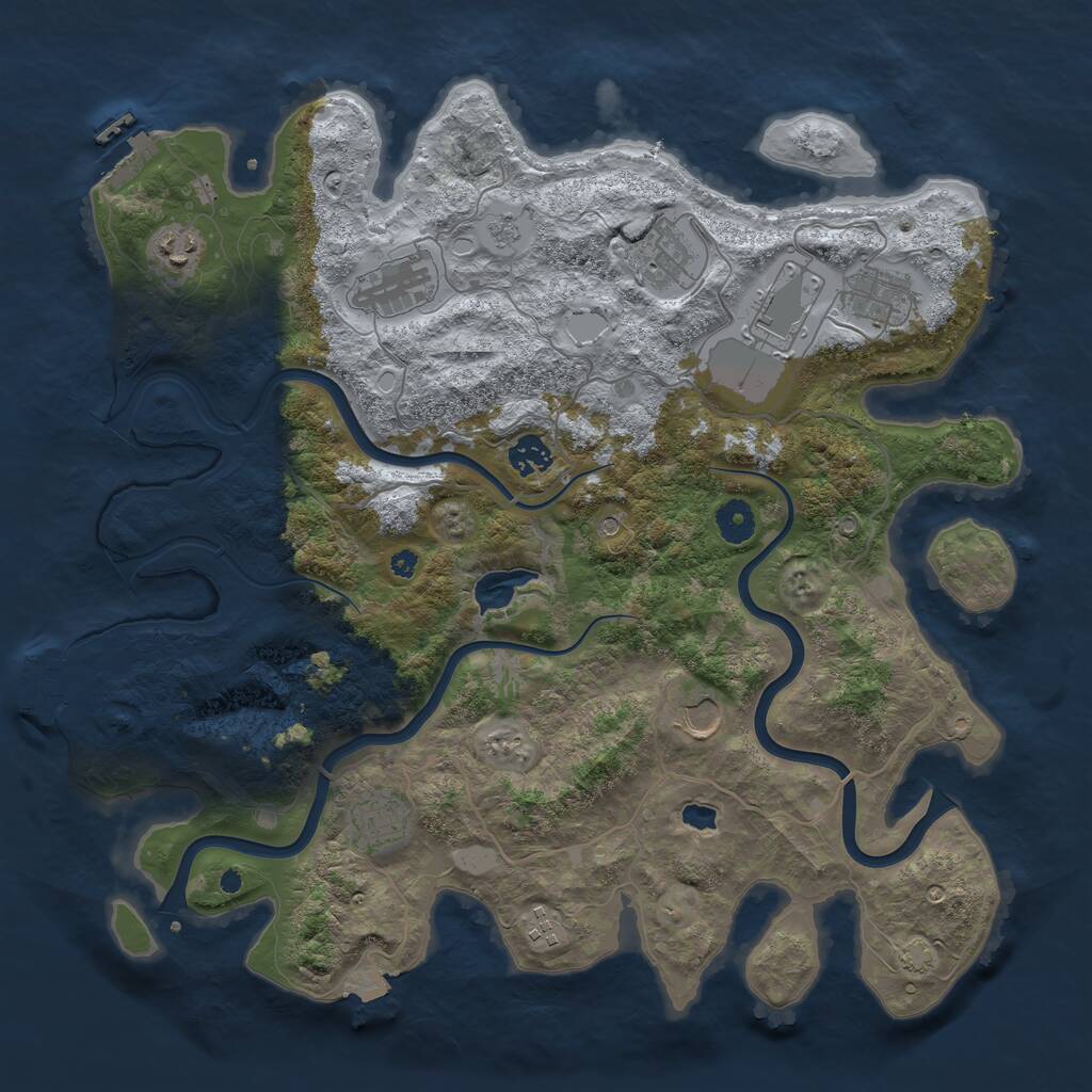 Rust Map: Procedural Map, Size: 4000, Seed: 834691, 15 Monuments