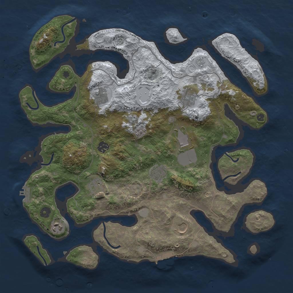 Rust Map: Procedural Map, Size: 4000, Seed: 708968567, 18 Monuments