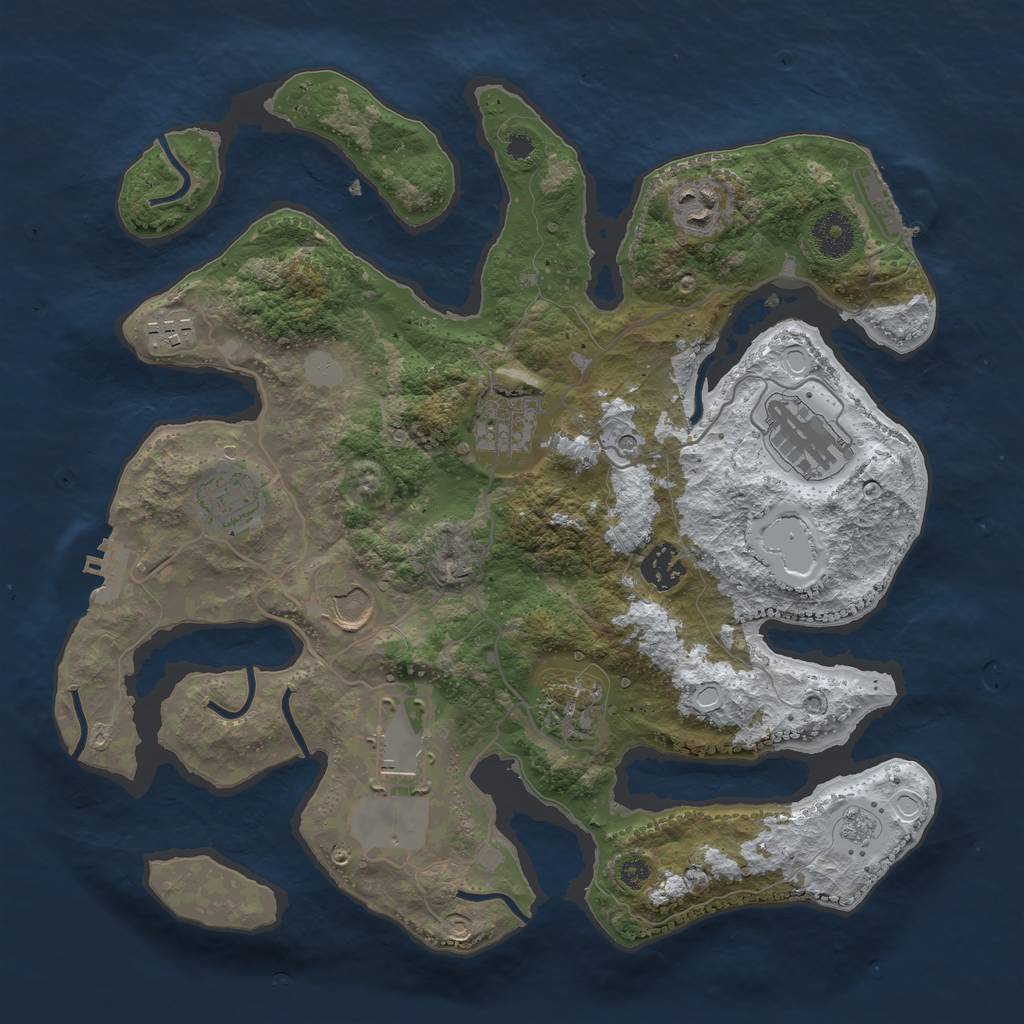 Rust Map: Procedural Map, Size: 3500, Seed: 4191098, 18 Monuments