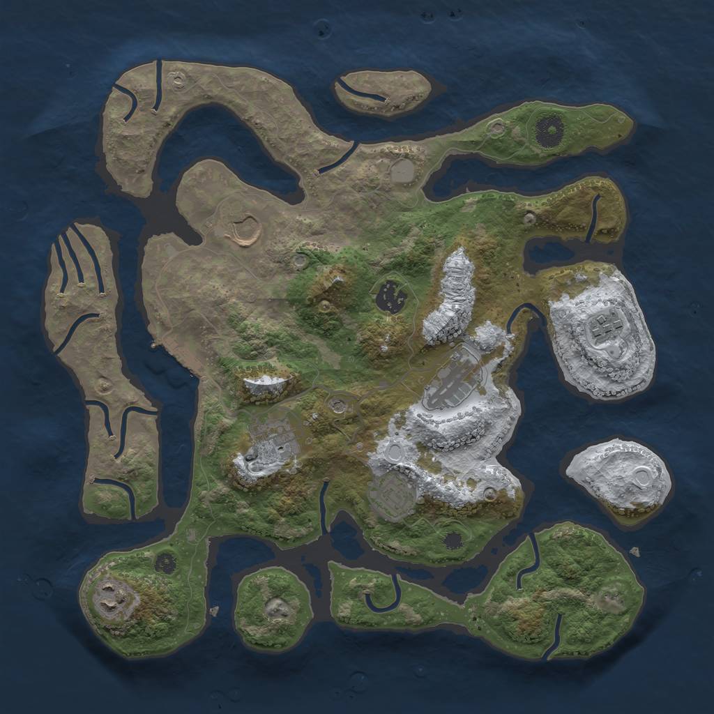 Rust Map: Procedural Map, Size: 3500, Seed: 3641807, 14 Monuments