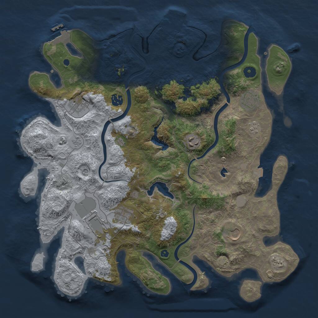Rust Map: Procedural Map, Size: 4000, Seed: 272392, 14 Monuments