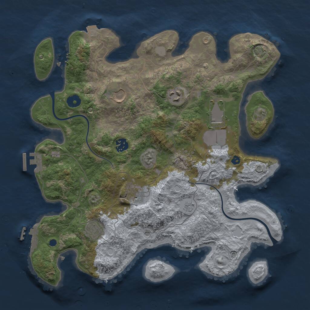 Rust Map: Procedural Map, Size: 3500, Seed: 1889182, 12 Monuments