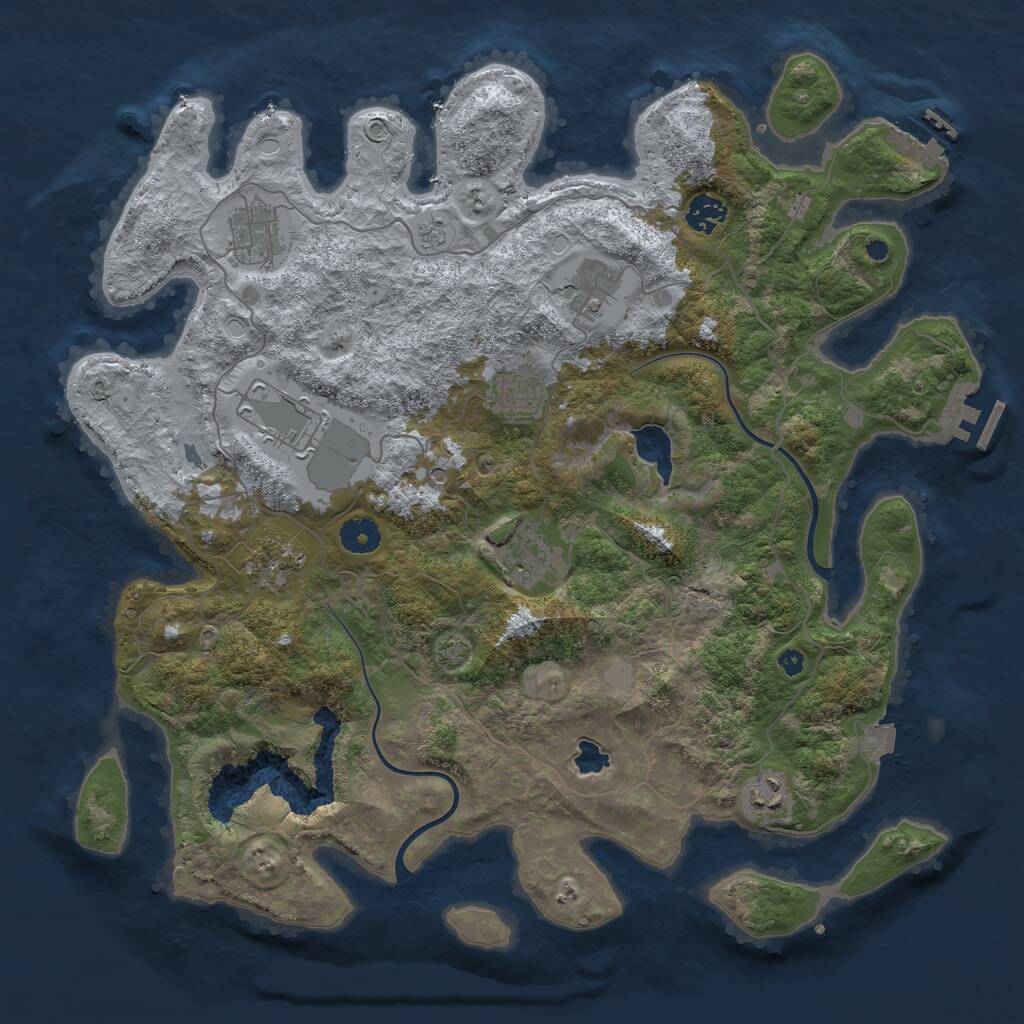 Rust Map: Procedural Map, Size: 4000, Seed: 266121, 14 Monuments