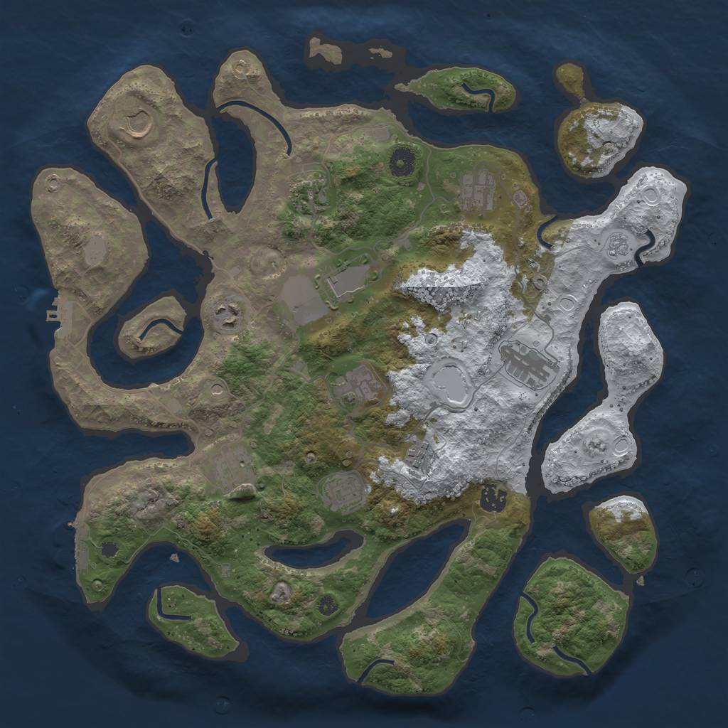 Rust Map: Procedural Map, Size: 3950, Seed: 239662929, 20 Monuments