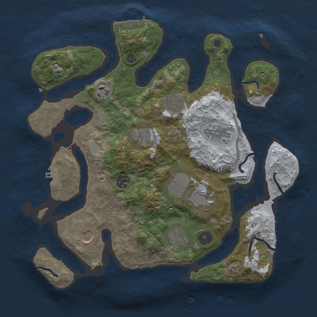 Rust Map: Procedural Map, Size: 3500, Seed: 15319, 15 Monuments