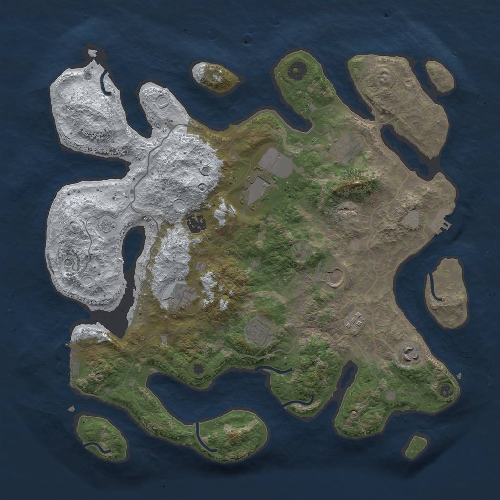 Rust Map: Procedural Map, Size: 4000, Seed: 247365, 17 Monuments