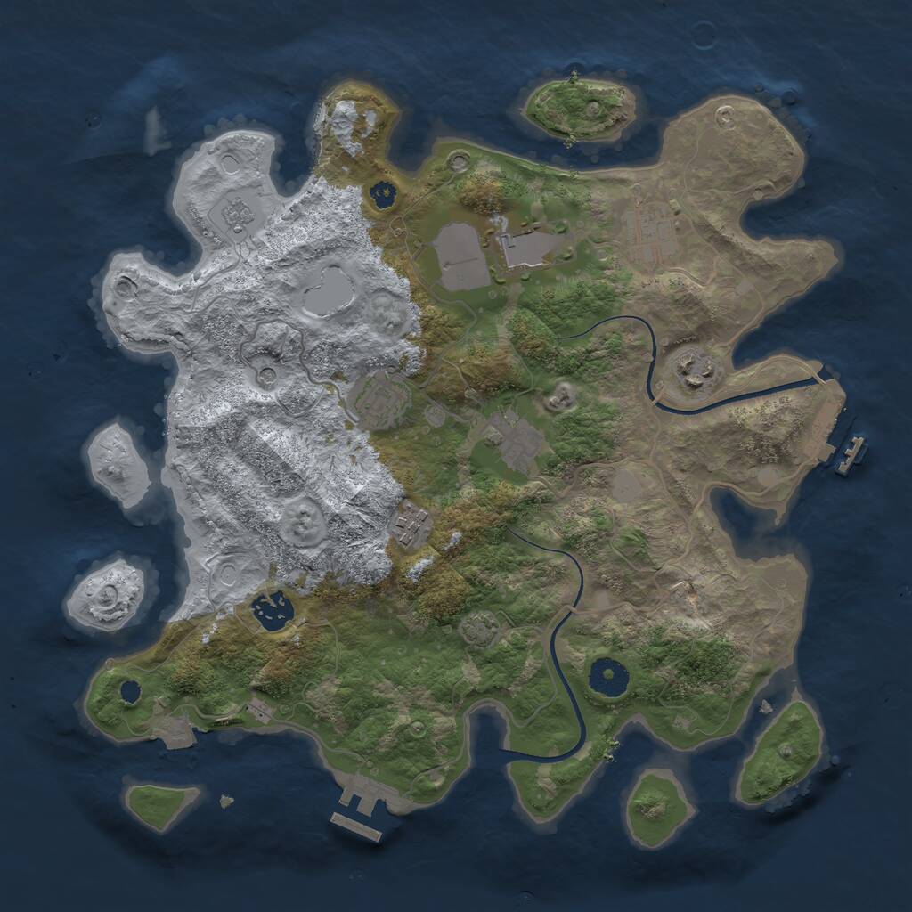 Rust Map: Procedural Map, Size: 3500, Seed: 1018966, 13 Monuments