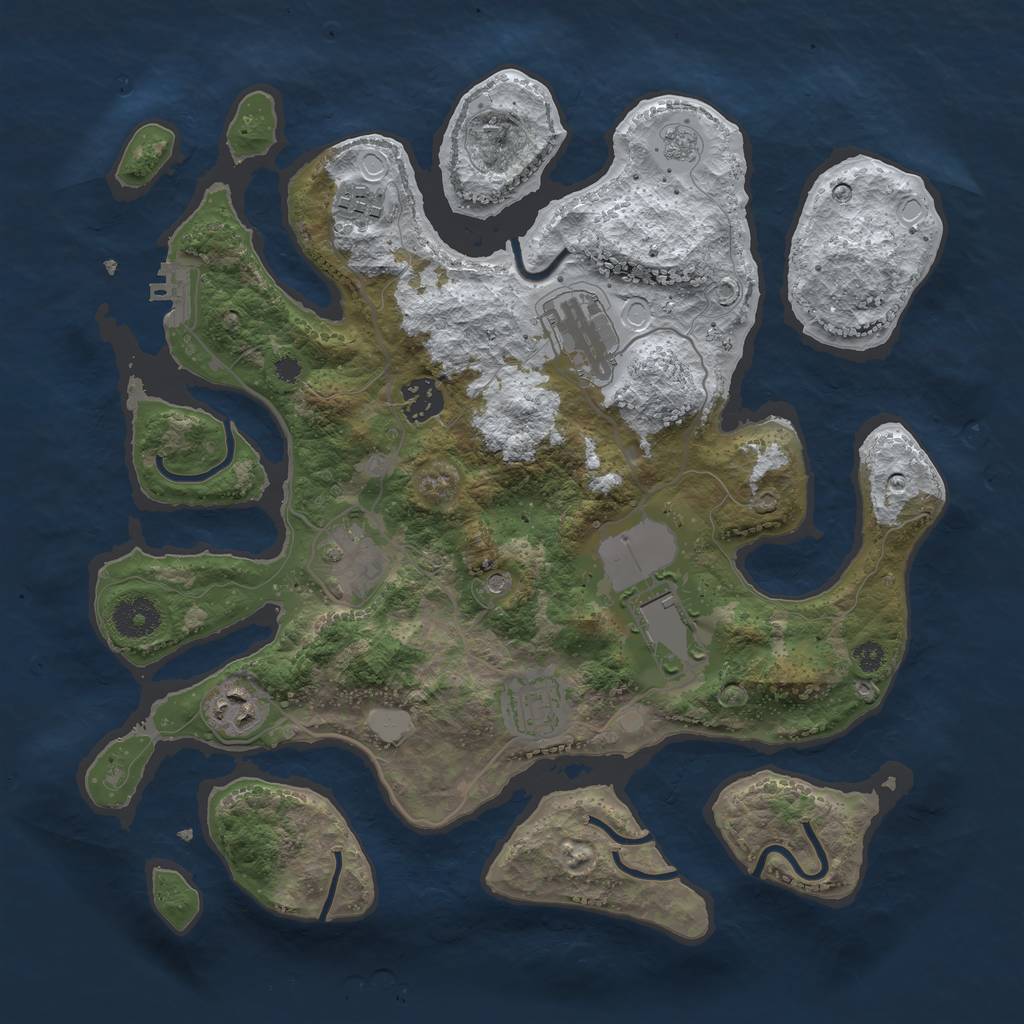 Rust Map: Procedural Map, Size: 3500, Seed: 121948, 15 Monuments