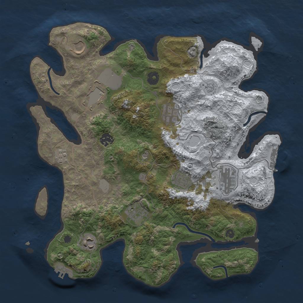 Rust Map: Procedural Map, Size: 3500, Seed: 5100319, 18 Monuments