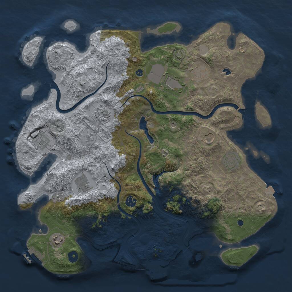 Rust Map: Procedural Map, Size: 4000, Seed: 804494, 16 Monuments