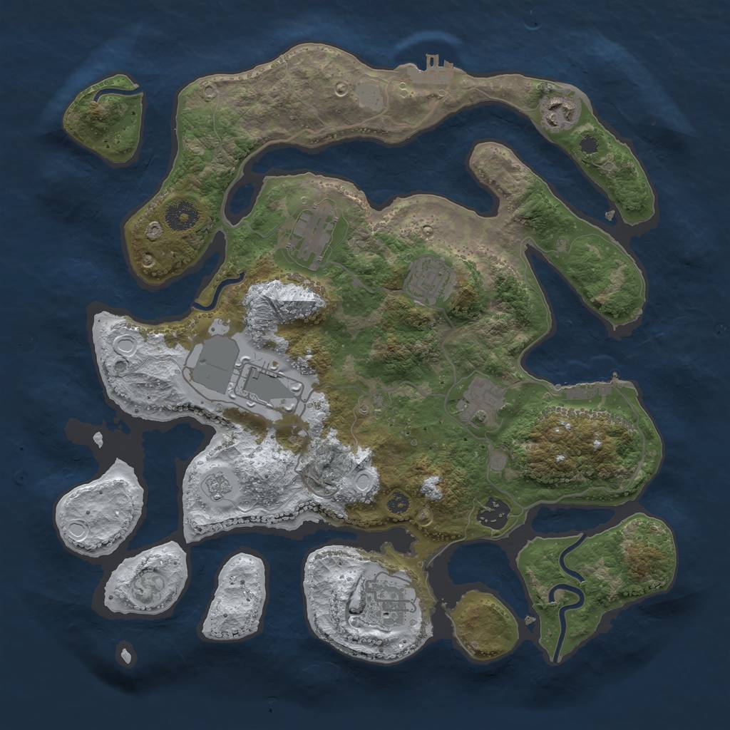 Rust Map: Procedural Map, Size: 3500, Seed: 631995505, 15 Monuments