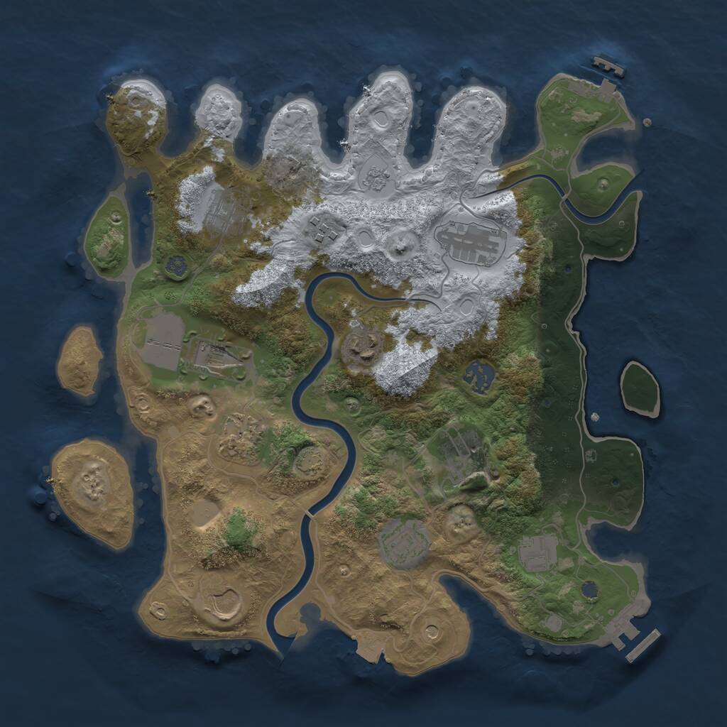 Rust Map: Procedural Map, Size: 3500, Seed: 4218733, 16 Monuments