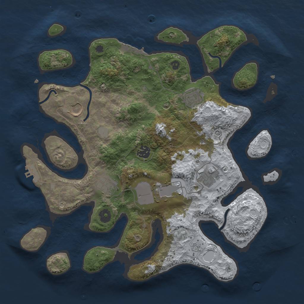 Rust Map: Procedural Map, Size: 3500, Seed: 4249644, 15 Monuments