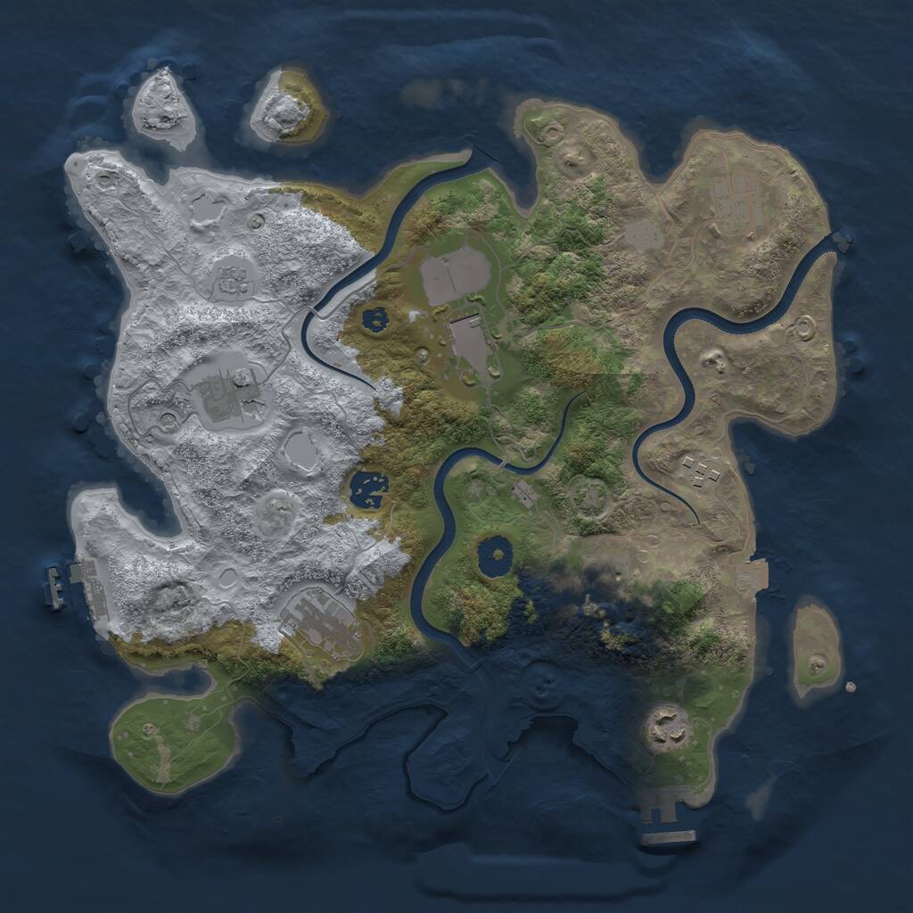Rust Map: Procedural Map, Size: 3500, Seed: 3432168, 14 Monuments