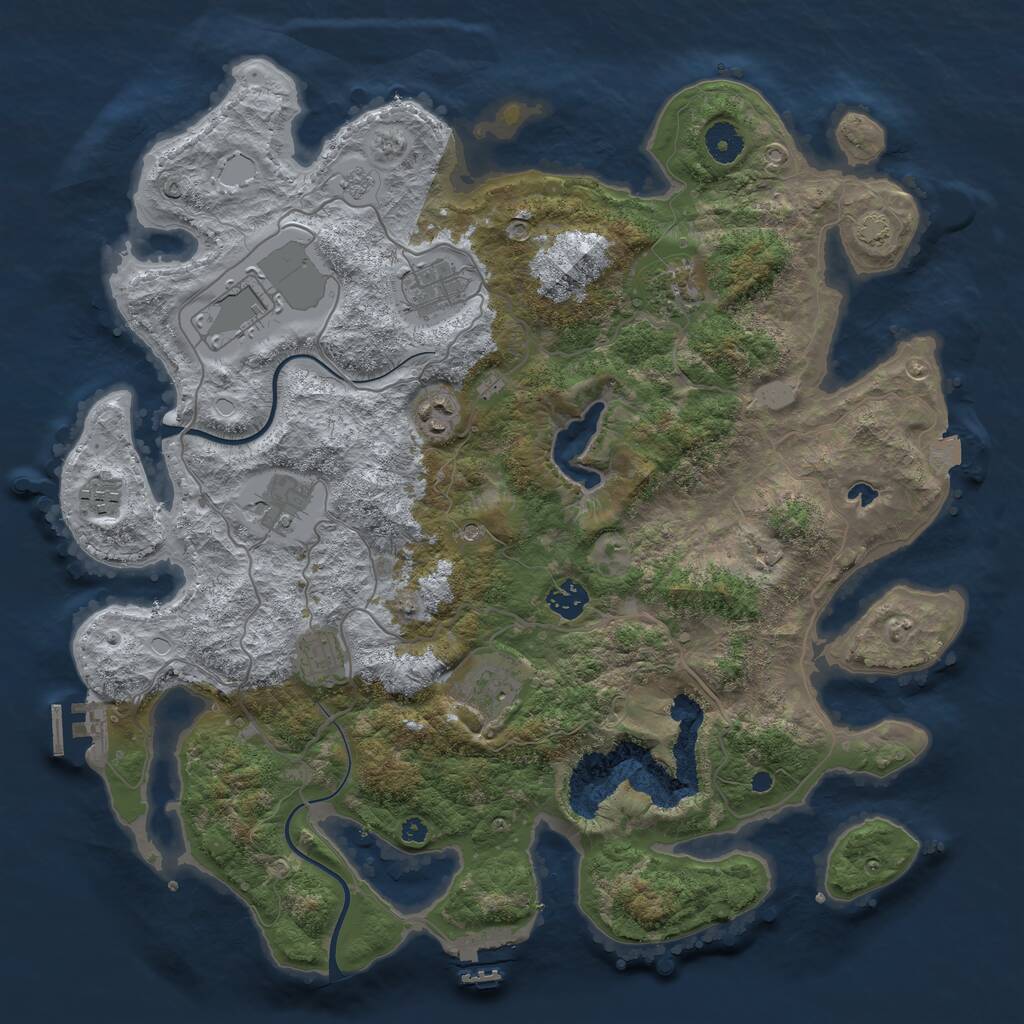 Rust Map: Procedural Map, Size: 4000, Seed: 795189, 15 Monuments