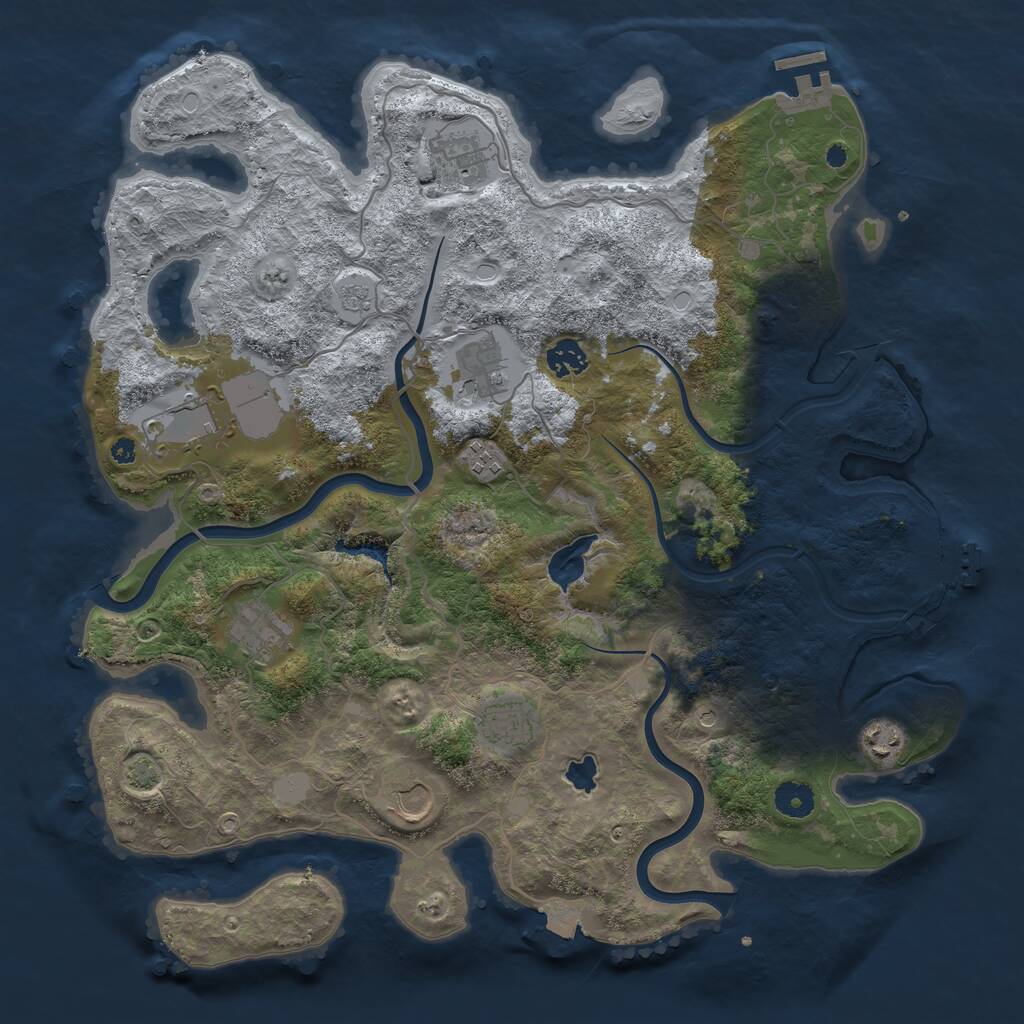 Rust Map: Procedural Map, Size: 4000, Seed: 877976, 15 Monuments