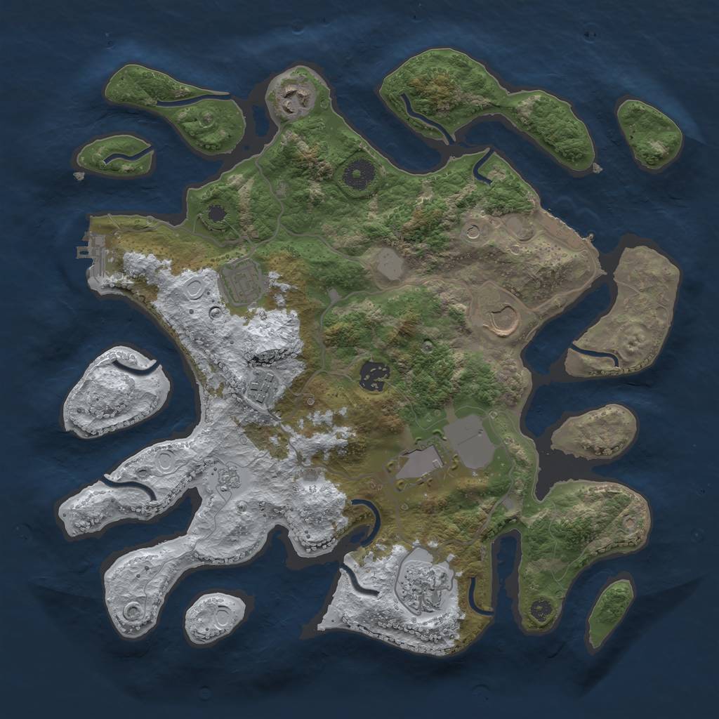 Rust Map: Procedural Map, Size: 3500, Seed: 3979127, 16 Monuments