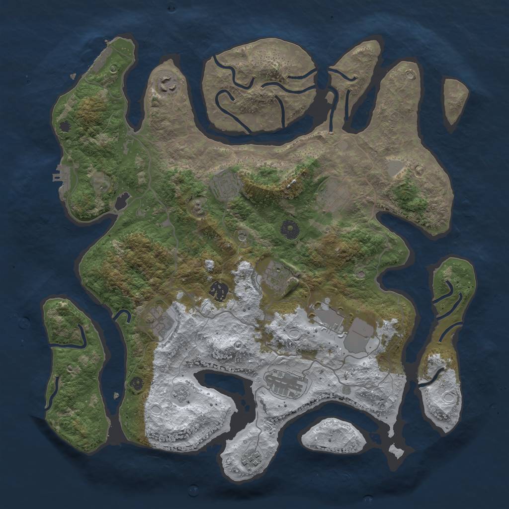 Rust Map: Procedural Map, Size: 4000, Seed: 801498, 18 Monuments