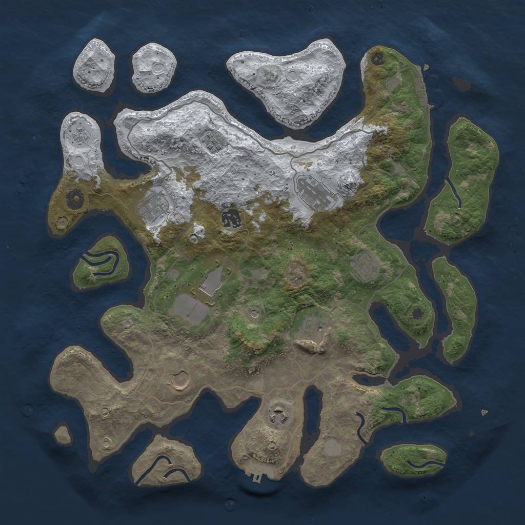 Rust Map: Procedural Map, Size: 4000, Seed: 783940114, 18 Monuments