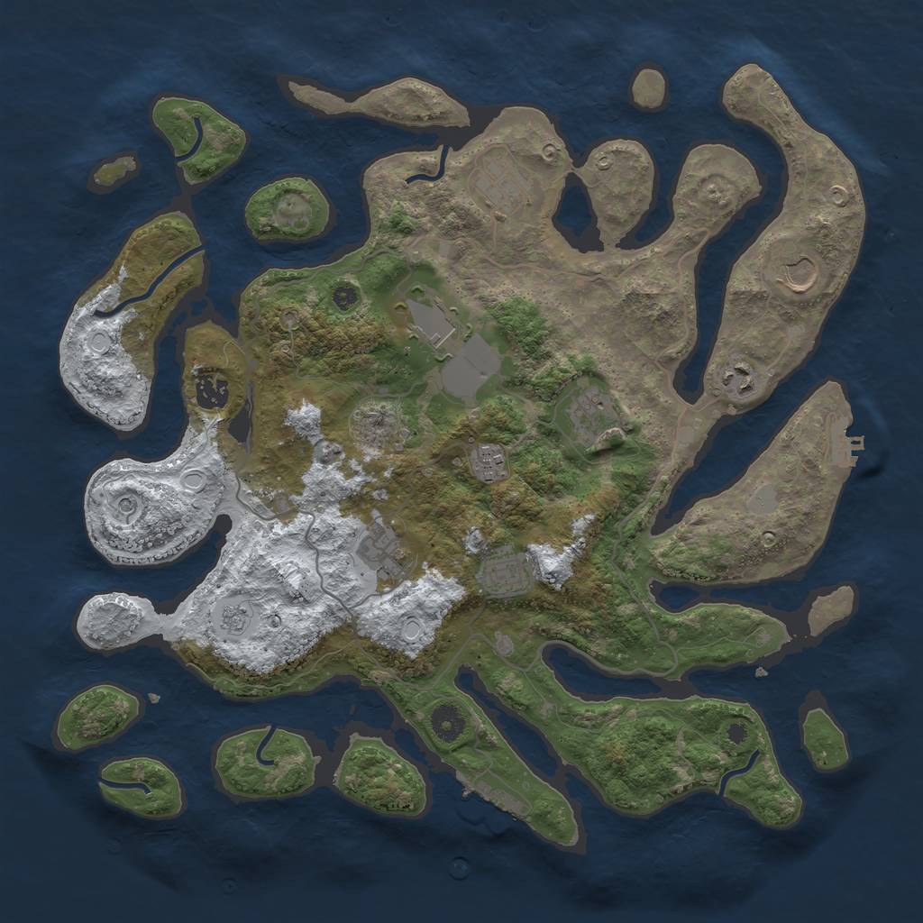Rust Map: Procedural Map, Size: 4000, Seed: 492818, 18 Monuments