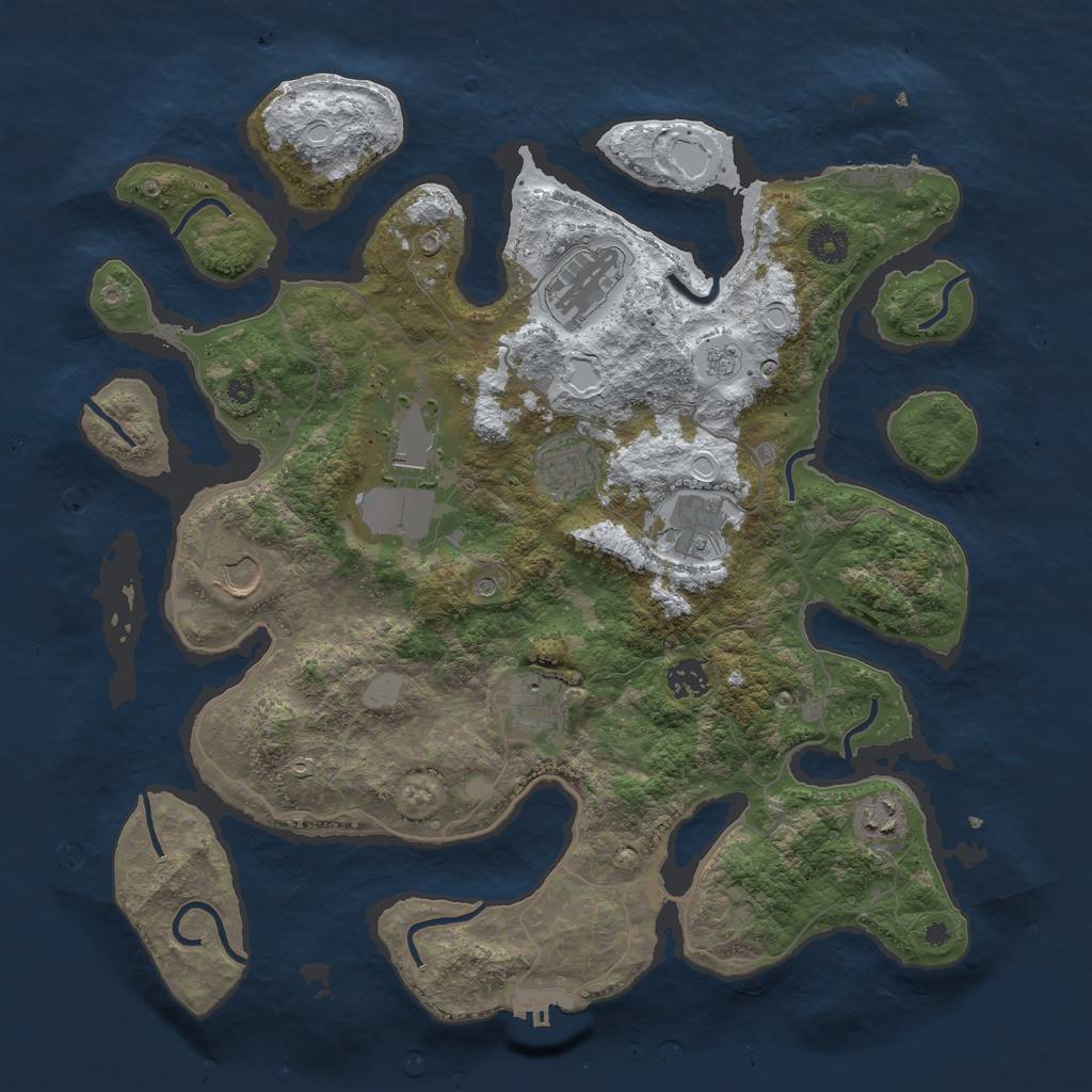 Rust Map: Procedural Map, Size: 4000, Seed: 432721, 17 Monuments