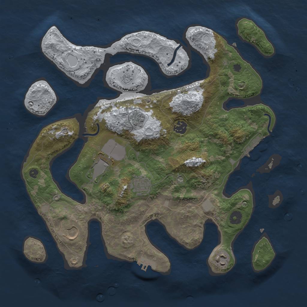 Rust Map: Procedural Map, Size: 3500, Seed: 7552445, 15 Monuments
