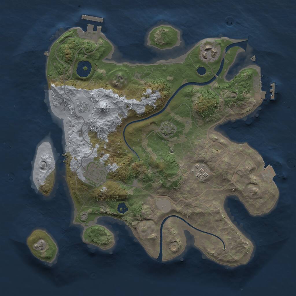 Rust Map: Procedural Map, Size: 2800, Seed: 2, 8 Monuments
