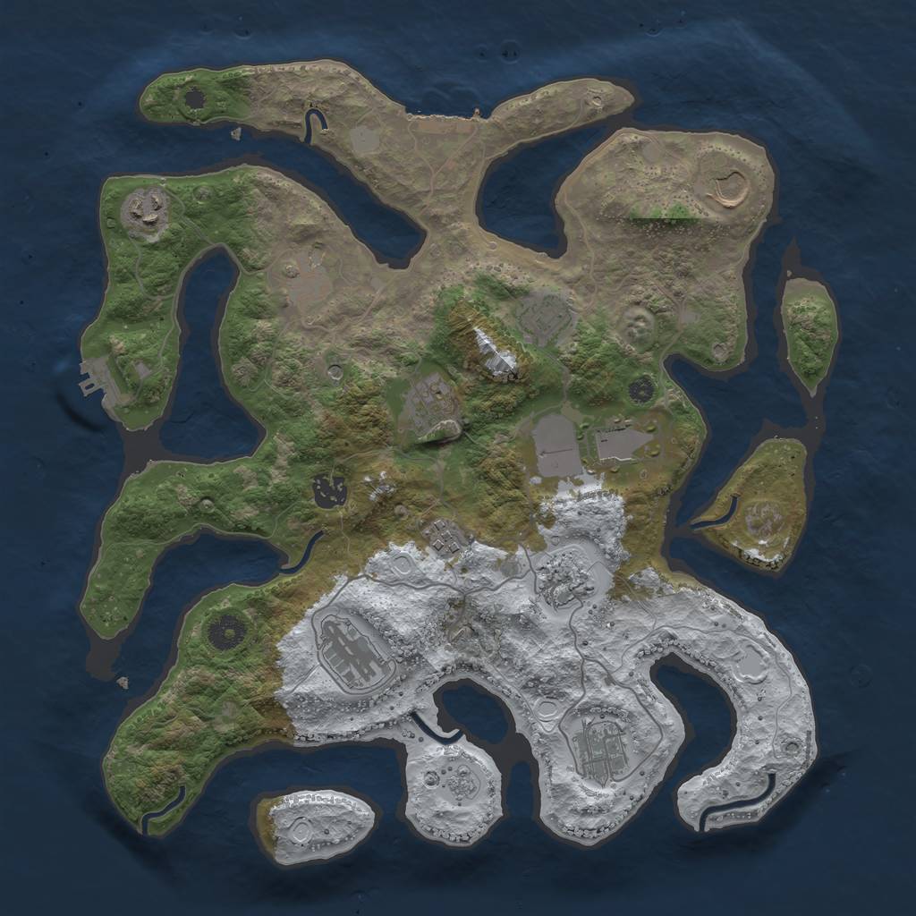 Rust Map: Procedural Map, Size: 3800, Seed: 92903, 20 Monuments