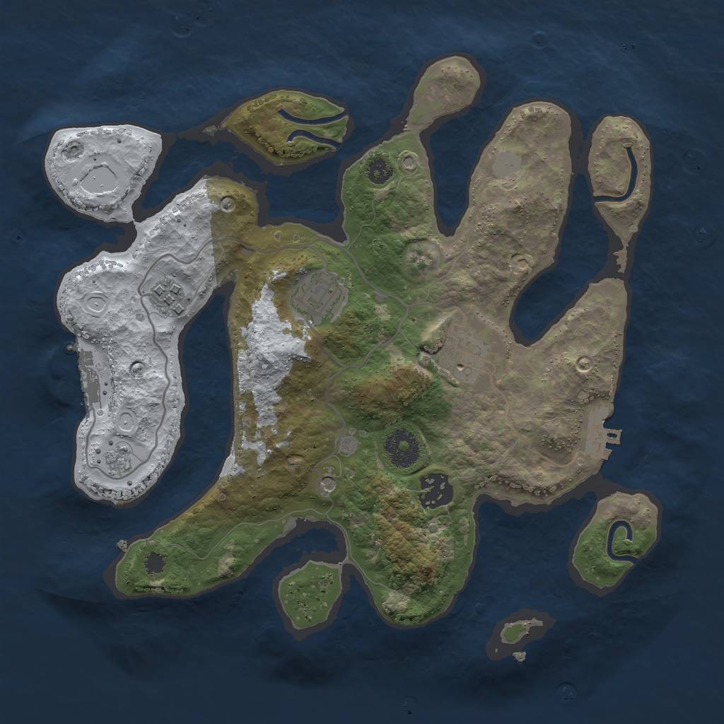 Rust Map: Procedural Map, Size: 3000, Seed: 46182, 13 Monuments