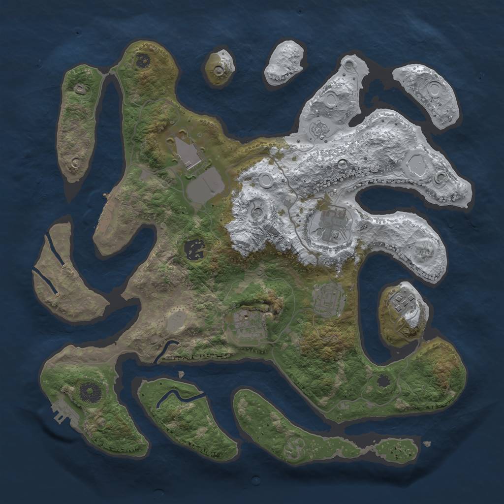 Rust Map: Procedural Map, Size: 3500, Seed: 2149653, 15 Monuments