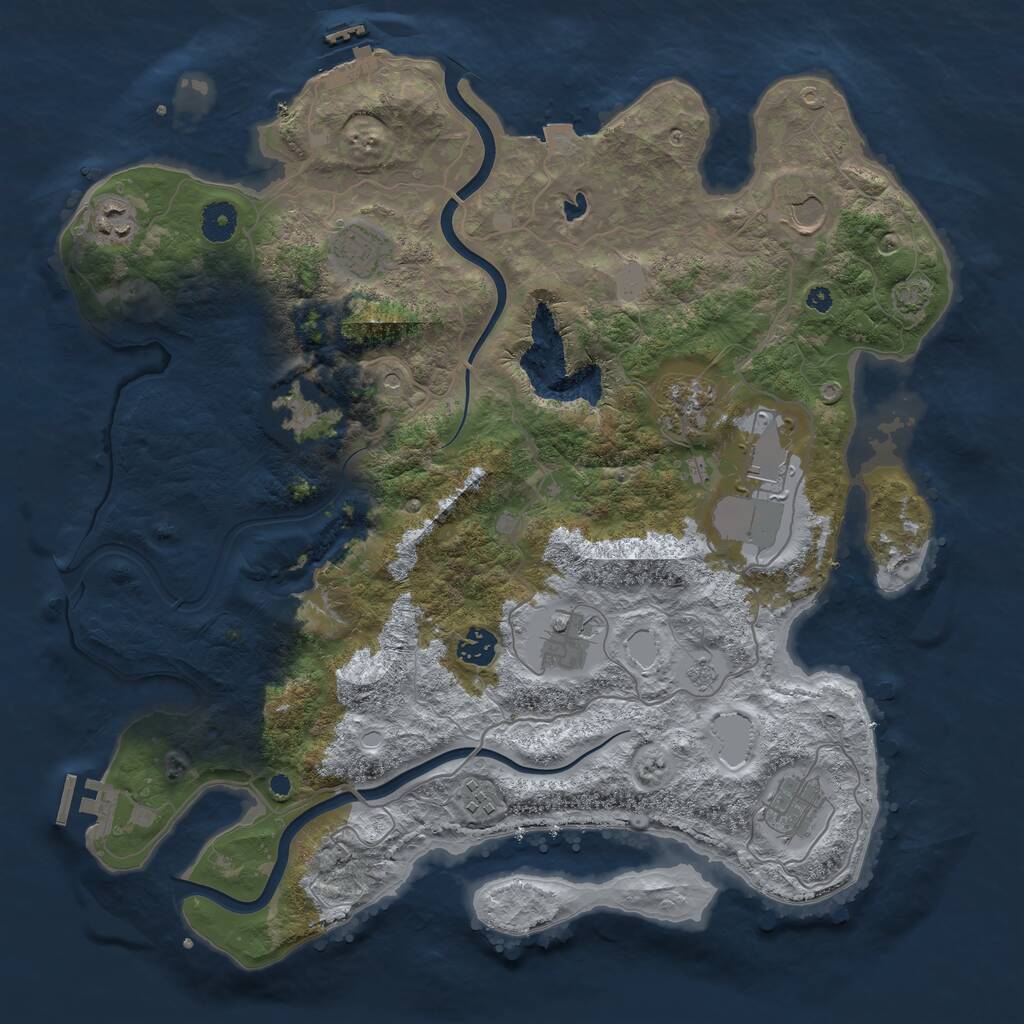 Rust Map: Procedural Map, Size: 4000, Seed: 797210, 16 Monuments