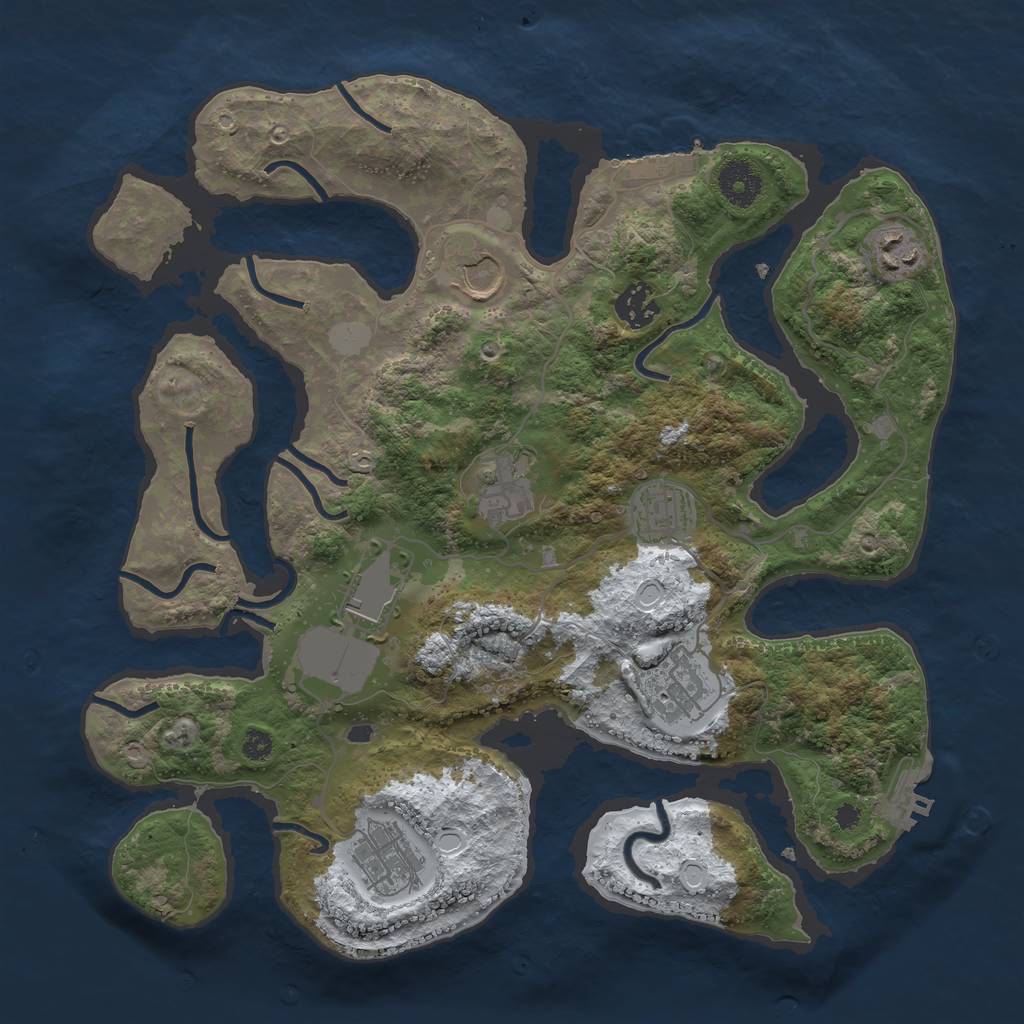 Rust Map: Procedural Map, Size: 3500, Seed: 1816659, 15 Monuments