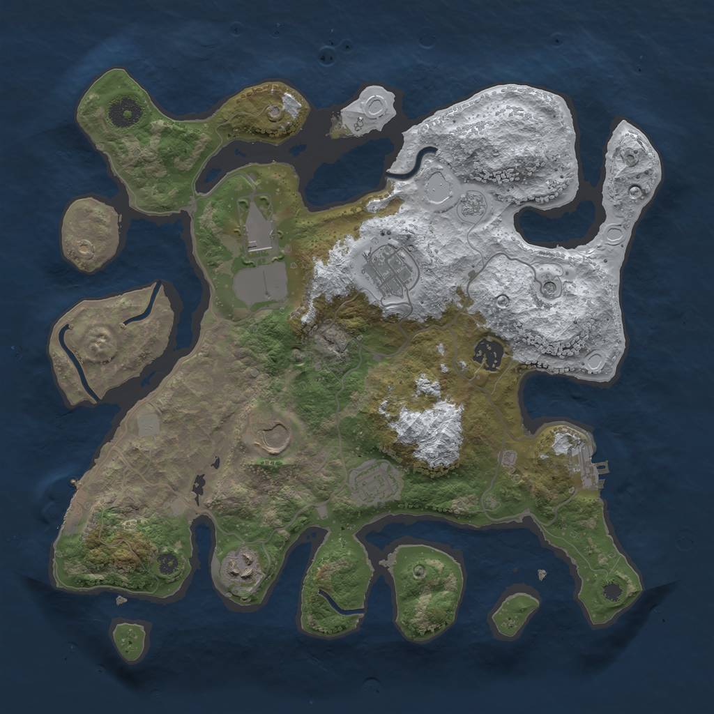 Rust Map: Procedural Map, Size: 3500, Seed: 4164246, 15 Monuments