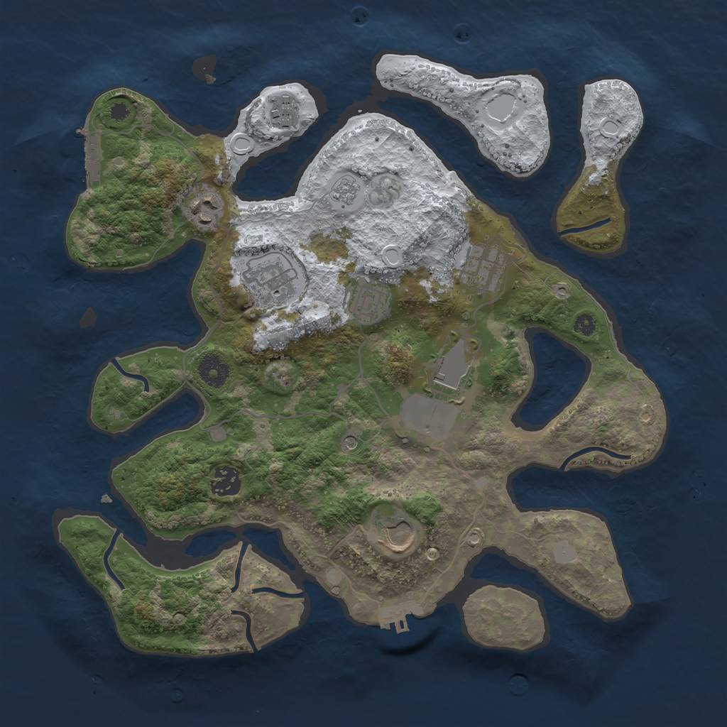 Rust Map: Procedural Map, Size: 3500, Seed: 2392692, 17 Monuments