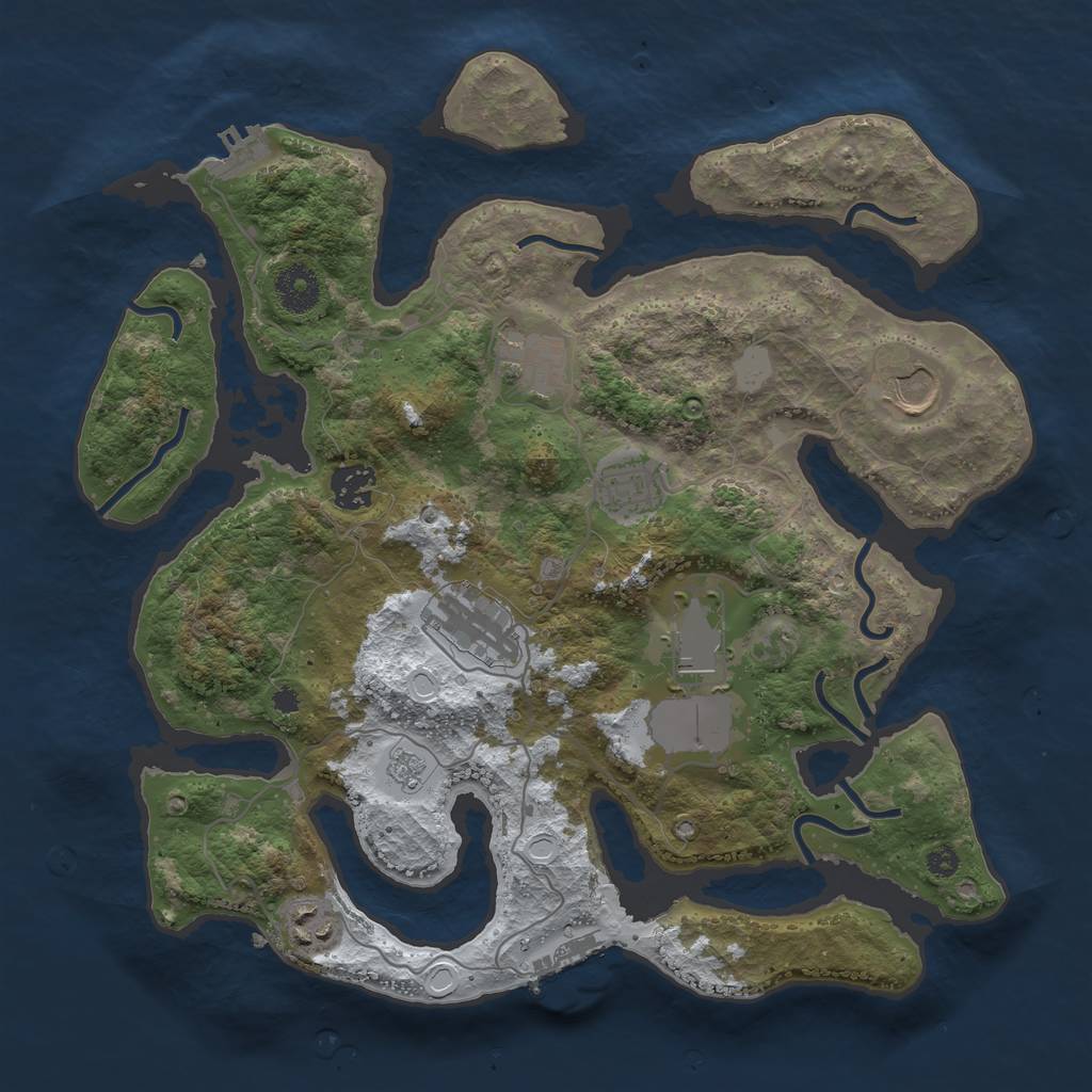 Rust Map: Procedural Map, Size: 3500, Seed: 2139672, 15 Monuments