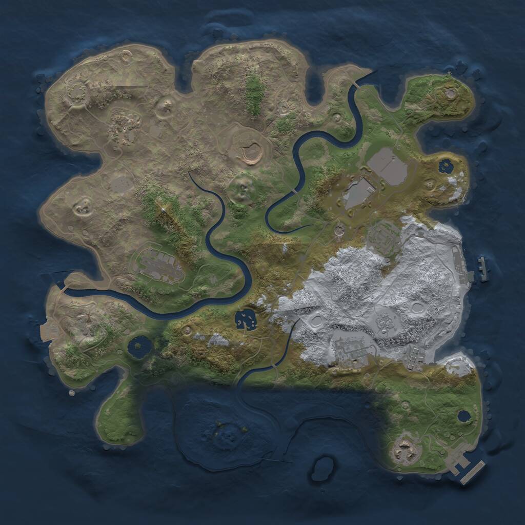 Rust Map: Procedural Map, Size: 3500, Seed: 4326631, 15 Monuments