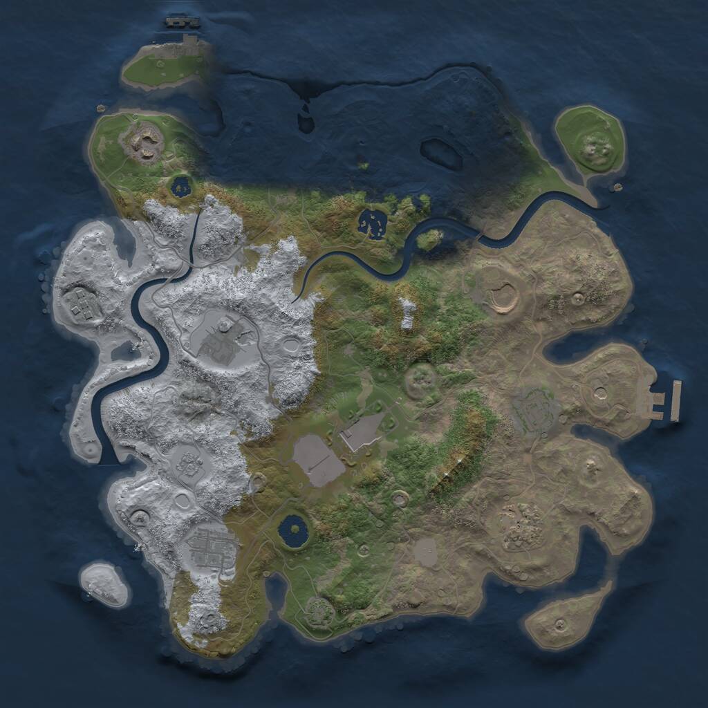 Rust Map: Procedural Map, Size: 3500, Seed: 121508, 15 Monuments