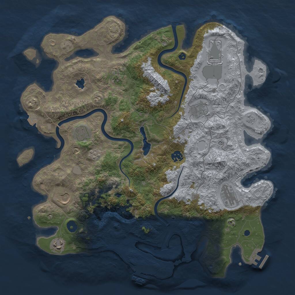 Rust Map: Procedural Map, Size: 4000, Seed: 879520, 15 Monuments
