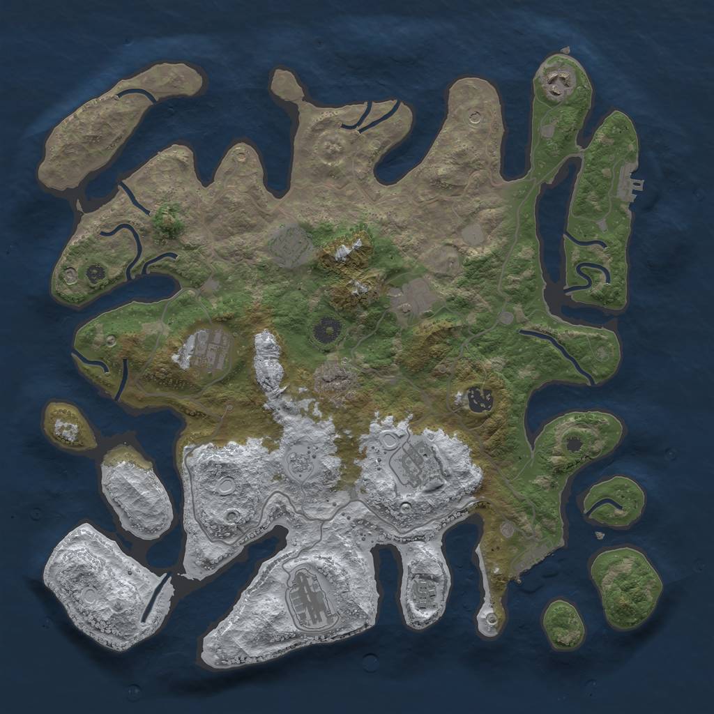 Rust Map: Procedural Map, Size: 4000, Seed: 507067, 17 Monuments